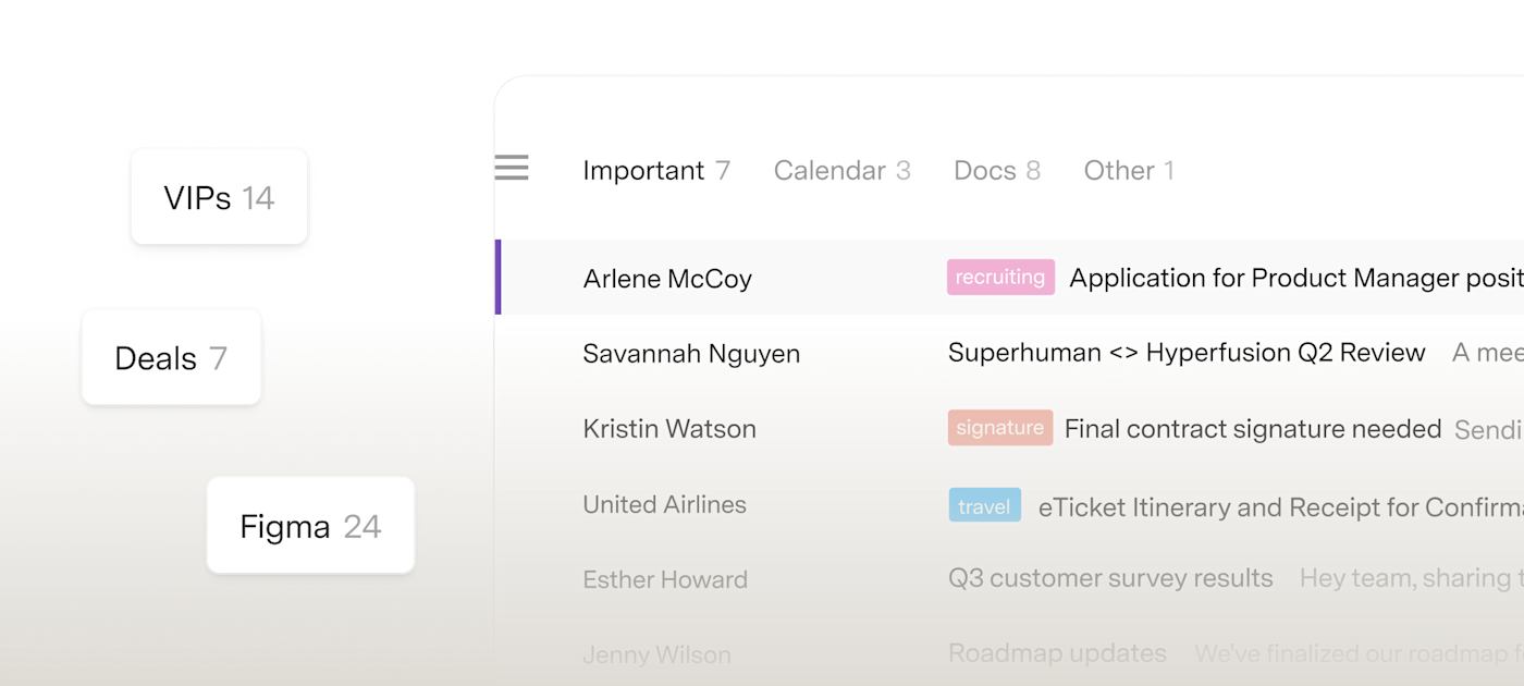 Superhuman Mail Split Inbox